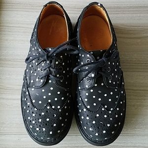 John Fluevog 7th Heaven Black White Polka Dots 7